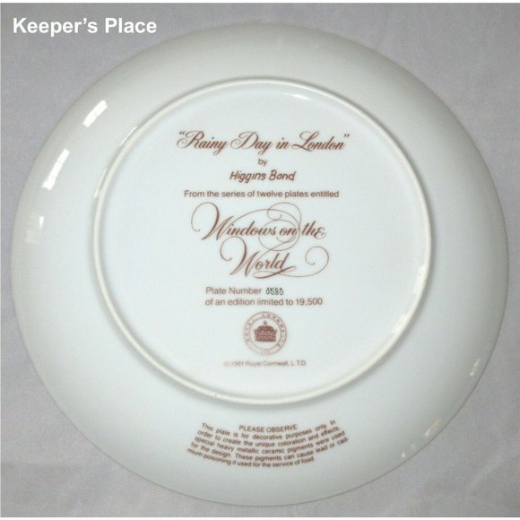 Higgins Bond RAINY DAY IN LONDON Collectible Plate - Picture 3 of 5